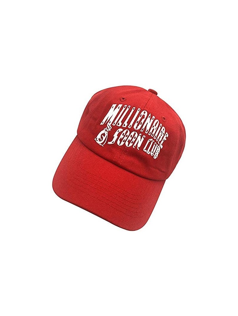 Baseball Caps Millionaire Dad Hat Baseball Cap Embroidered Dad Hat Adjustable Strapback Caps - Red - C0193Z33NRS $14.26