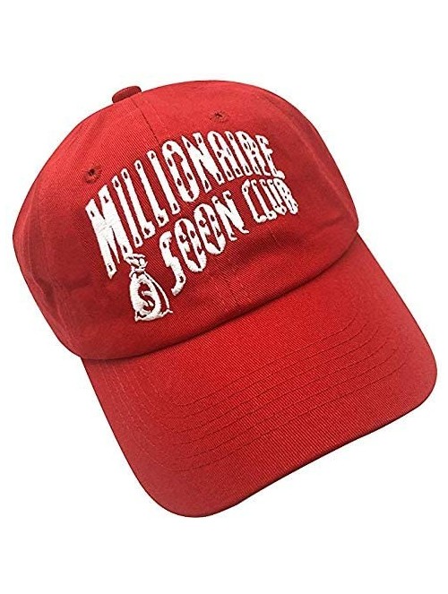 Baseball Caps Millionaire Dad Hat Baseball Cap Embroidered Dad Hat Adjustable Strapback Caps - Red - C0193Z33NRS $14.26