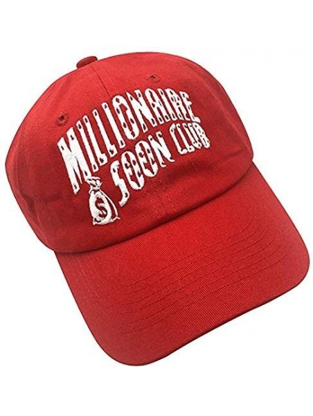 Baseball Caps Millionaire Dad Hat Baseball Cap Embroidered Dad Hat Adjustable Strapback Caps - Red - C0193Z33NRS $14.26