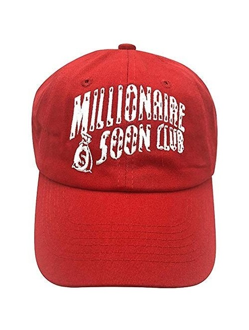 Baseball Caps Millionaire Dad Hat Baseball Cap Embroidered Dad Hat Adjustable Strapback Caps - Red - C0193Z33NRS $14.26