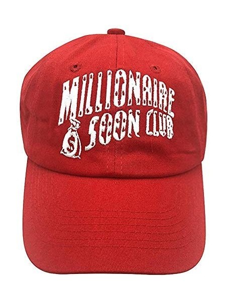 Baseball Caps Millionaire Dad Hat Baseball Cap Embroidered Dad Hat Adjustable Strapback Caps - Red - C0193Z33NRS $14.26