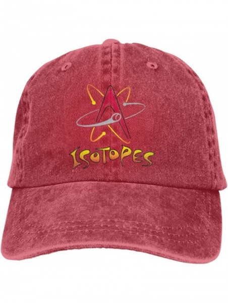 Baseball Caps Unisex Baseball Cap Albuquerque Isotopes Retro Washed Dyed Cotton Adjustable Denim Cap - Red - CW18Y2NCTSW $29.42