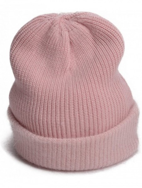 Skullies & Beanies Womens Cashmere Beanie Hat Ski Cap Slouchy Warm Winter Skull Y88 - Pink - CI186NDEH00 $15.69