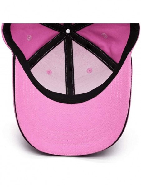 Baseball Caps Unisex Men Baseball Hat Cotton Adjustable Mesh Strapback-Paccar-Flat Cap - Pink-29 - CN18T755QO7 $22.51