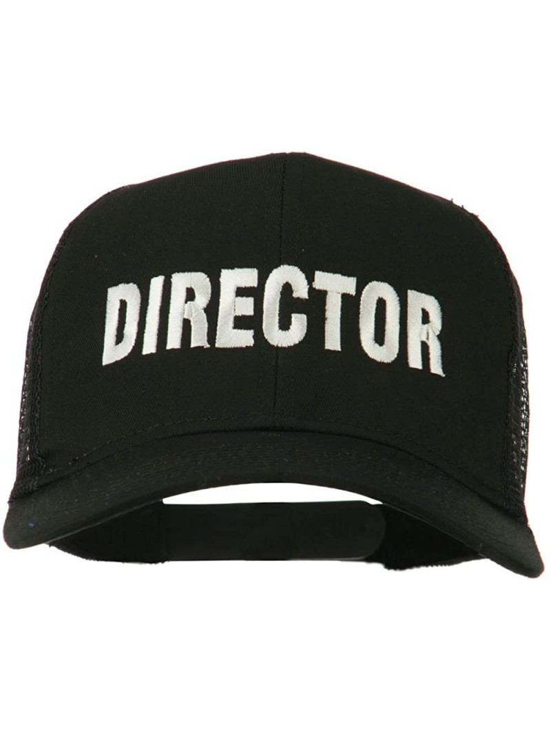 Baseball Caps Director Embroidered Mesh Back Cap - Black - CV11PN6H10F $21.73