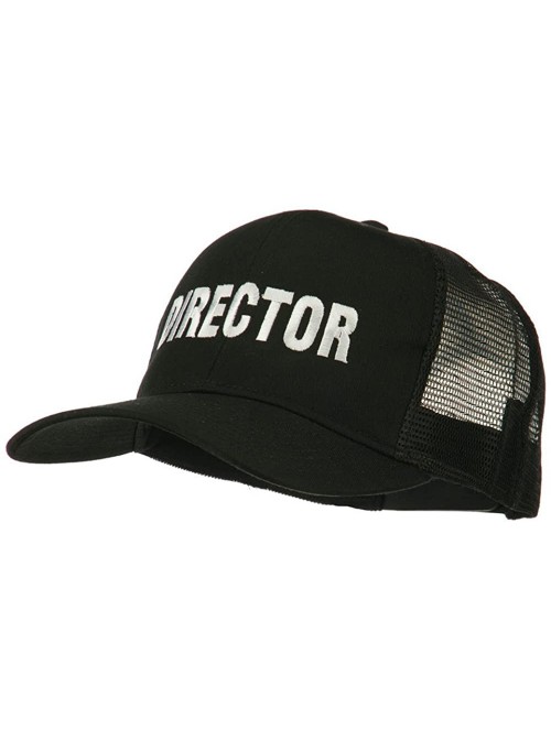 Baseball Caps Director Embroidered Mesh Back Cap - Black - CV11PN6H10F $21.73