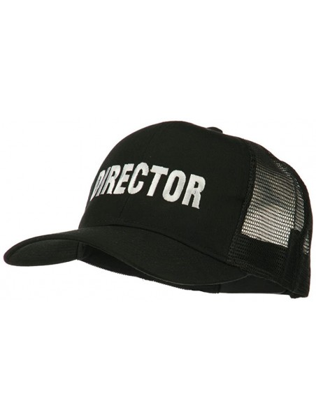 Baseball Caps Director Embroidered Mesh Back Cap - Black - CV11PN6H10F $21.73