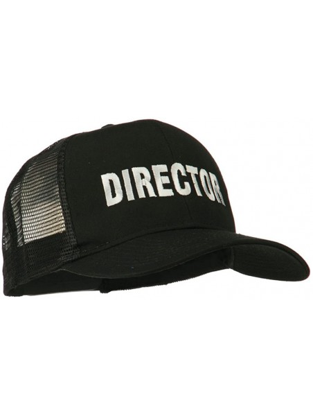 Baseball Caps Director Embroidered Mesh Back Cap - Black - CV11PN6H10F $21.73