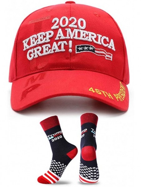 Baseball Caps Make America Great Again Hat with Trump Wristband Donald Trump Hat 2020 USA Cap Keep America Great - Red-h - C6...