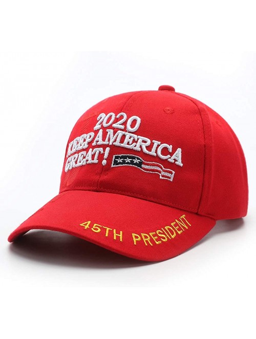 Baseball Caps Make America Great Again Hat with Trump Wristband Donald Trump Hat 2020 USA Cap Keep America Great - Red-h - C6...