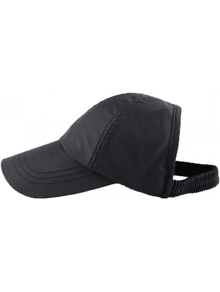 Baseball Caps Women's Summer Ponytail Half Baseball Cap Sunshade Outdoor Sports Hat - Black - C818E59Y3LS $23.48