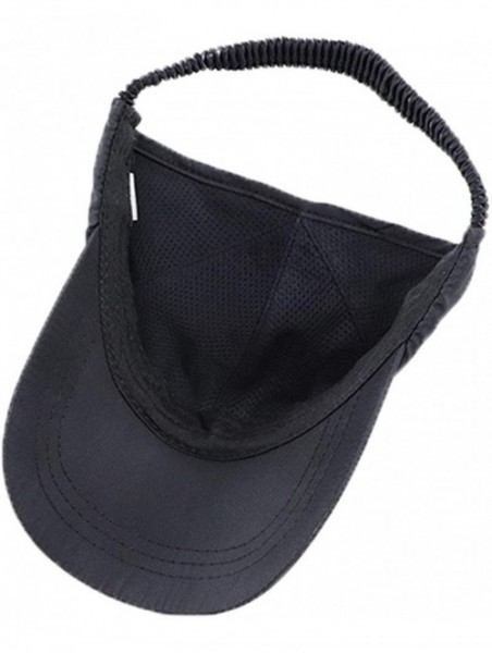 Baseball Caps Women's Summer Ponytail Half Baseball Cap Sunshade Outdoor Sports Hat - Black - C818E59Y3LS $23.48