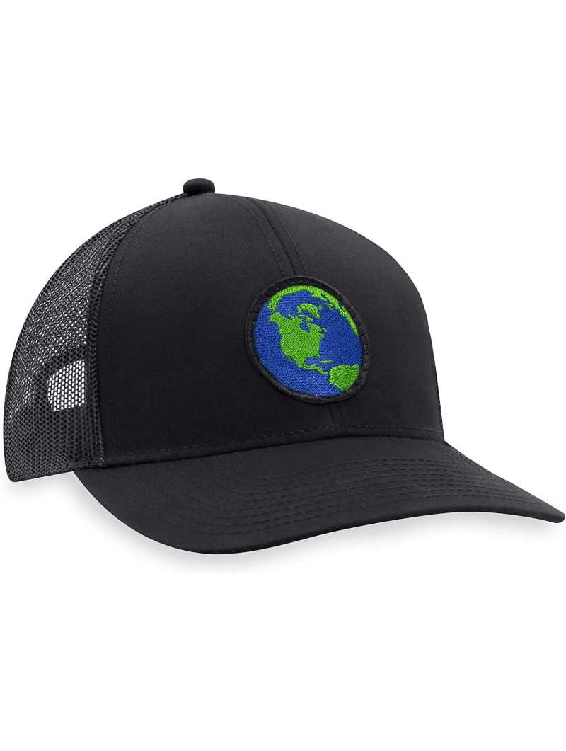 Baseball Caps Globe Hat - Earth Trucker Hat Baseball Cap Snapback Golf Hat (Black) - CO194RS6I5H $21.18