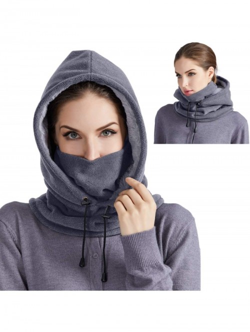 Balaclavas Balaclava Face Mask Windproof Outdoor Sports Mask for Winter Thermal Fleece Hood for Men and Women - Grey - CE18YY...