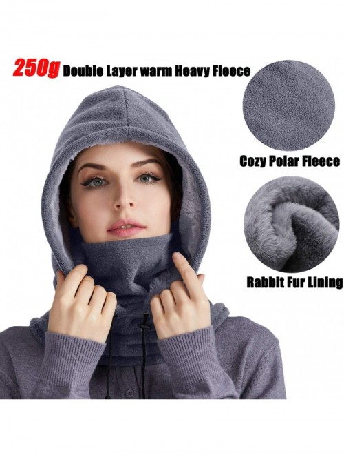 Balaclavas Balaclava Face Mask Windproof Outdoor Sports Mask for Winter Thermal Fleece Hood for Men and Women - Grey - CE18YY...