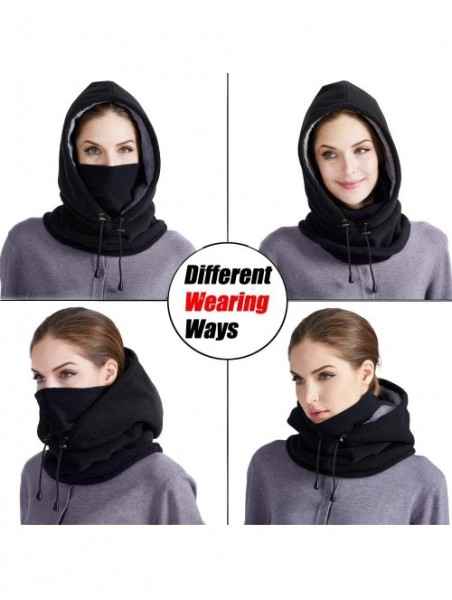 Balaclavas Balaclava Face Mask Windproof Outdoor Sports Mask for Winter Thermal Fleece Hood for Men and Women - Grey - CE18YY...