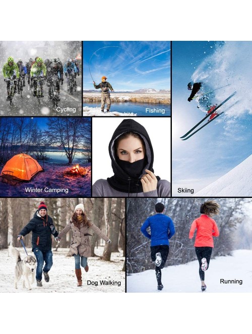 Balaclavas Balaclava Face Mask Windproof Outdoor Sports Mask for Winter Thermal Fleece Hood for Men and Women - Grey - CE18YY...