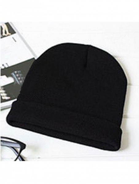 Skullies & Beanies Plain Blank Long Cuff Beanie Cap Solid Winter Hat Knitted Hats Ski Caps for Men Women Teen Girls Boys Teen...