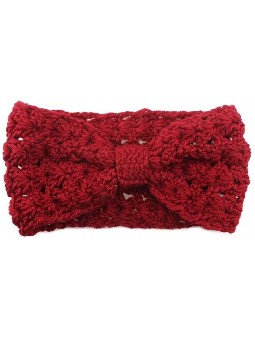 Headbands Retro Bohemian Beads Cable Knitted Winter Turban Ear Warmer Headband - Red Black Set - CG189SY79H7 $12.61