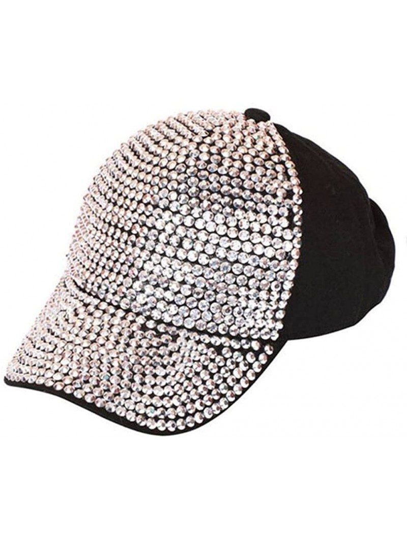 Baseball Caps Studded Baseball Cap - Black - C211OWA365V $19.98