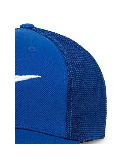 Baseball Caps Men's Logo Flexfit Hat Curved Bill Structured Crown - Ageless Stretch Mesh Hat Royal/White - C518H59H09U $49.74