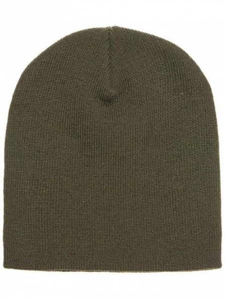 Baseball Caps Heavyweight Super-Dense Hypoallergenic Knit Cap - Olive - CG18EUM5RSA $10.92