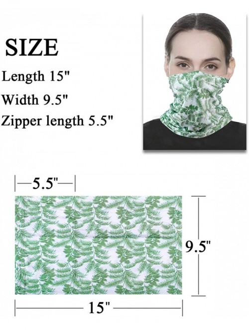 Balaclavas 12PCS Neck Gaiters with Filters- Bandana Face Mask Scarf Face Cover for Women Men - Green2 - CG199CM5KMN $18.10