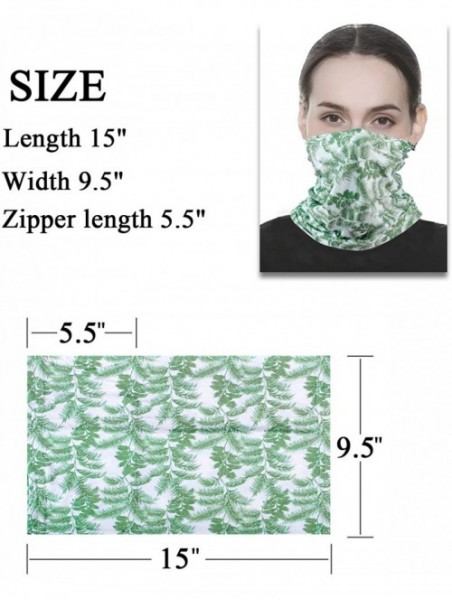 Balaclavas 12PCS Neck Gaiters with Filters- Bandana Face Mask Scarf Face Cover for Women Men - Green2 - CG199CM5KMN $18.10