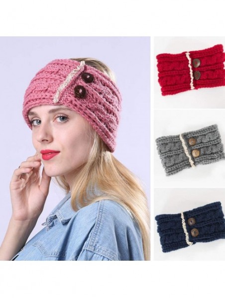 Cold Weather Headbands Women's Warm Crochet Turban Headband Bulky Crochet Twist Headwrap - D - C118LU3ZMHX $25.29