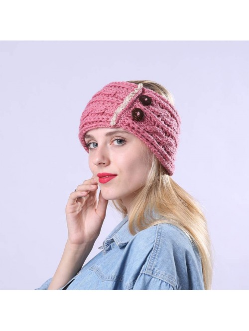 Cold Weather Headbands Women's Warm Crochet Turban Headband Bulky Crochet Twist Headwrap - D - C118LU3ZMHX $25.29