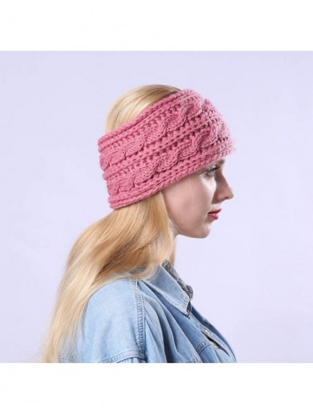 Cold Weather Headbands Women's Warm Crochet Turban Headband Bulky Crochet Twist Headwrap - D - C118LU3ZMHX $25.29