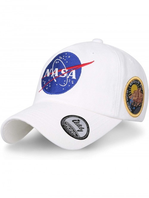 Baseball Caps NASA Meatball Logo Embroidery Baseball Cap Apollo 13 Patch Trucker Hat - White_xl - CM18Q0A5Q3C $37.98