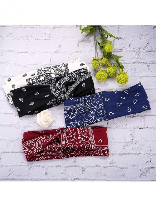 Headbands 12 Pack Yoga Headband Indoor Activities Running Sports Headband Fashion Knotted Wide Stretchy Head Wraps - C018AI7C...