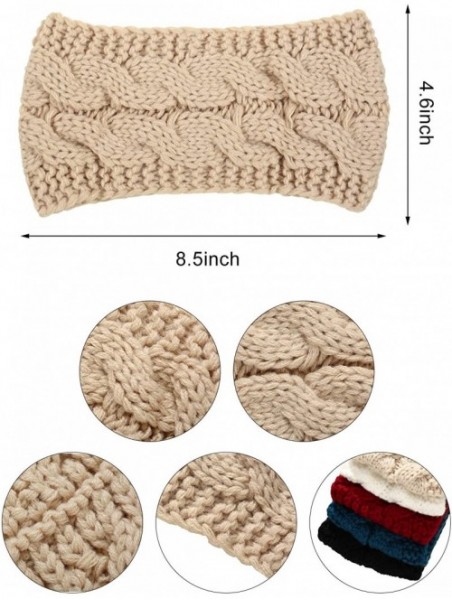 Cold Weather Headbands 5 Pieces Winter Knit Headband Ear Warmer Headband Crocheted Head Wraps for Women and Girls - CQ18Z6WZK...