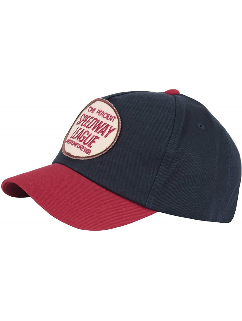 Baseball Caps New Speed Way League Patch Short Bill Design Ball Cap Baseball Hat Truckers - Navy-red - C8182STK56N $17.92