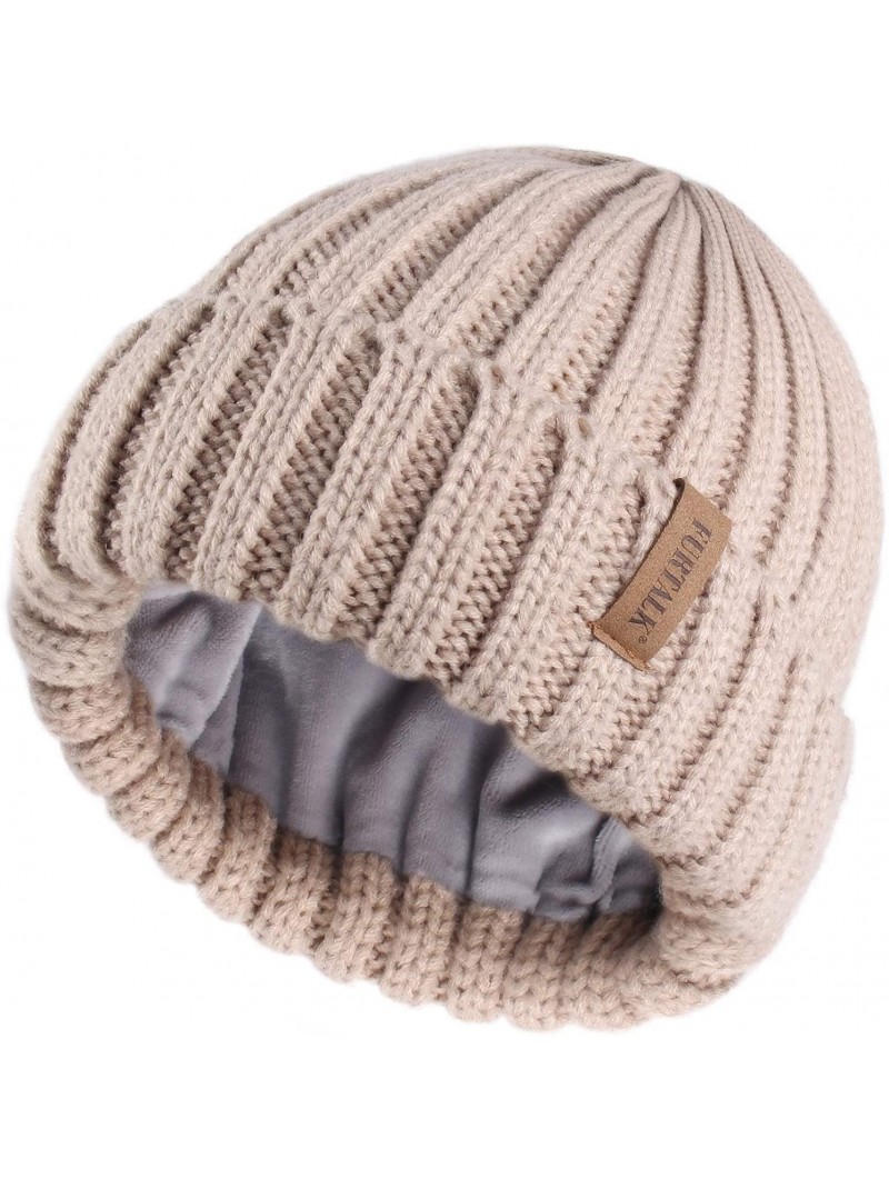 Skullies & Beanies Winter Beanie for Women Fleece Lined Warm Knitted Skull Cap Winter Hat - 11-smoke Gray - C618UUHDZZ5 $13.14