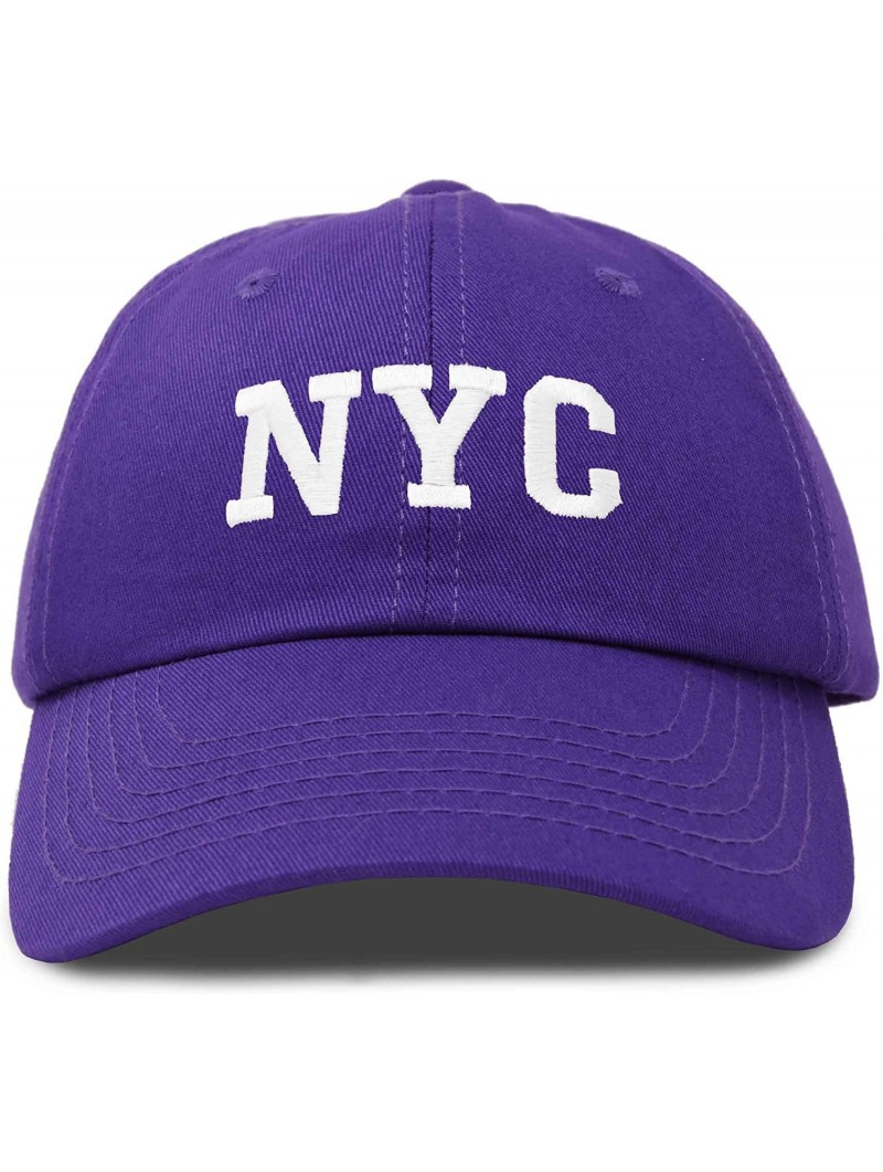 Baseball Caps NY Baseball Cap NY Hat New York City Cotton Twill Dad Hat - Purple - CM18M7X83NH $15.37