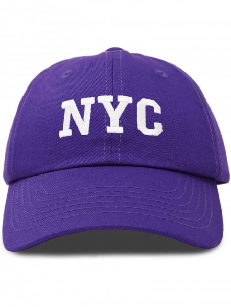 Baseball Caps NY Baseball Cap NY Hat New York City Cotton Twill Dad Hat - Purple - CM18M7X83NH $15.37