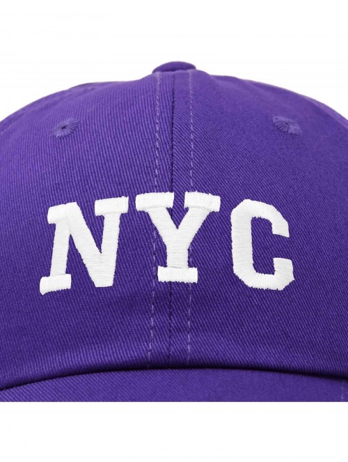 Baseball Caps NY Baseball Cap NY Hat New York City Cotton Twill Dad Hat - Purple - CM18M7X83NH $15.37