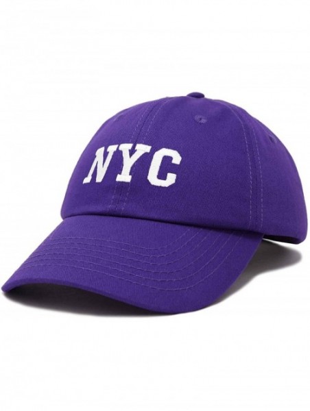 Baseball Caps NY Baseball Cap NY Hat New York City Cotton Twill Dad Hat - Purple - CM18M7X83NH $15.37