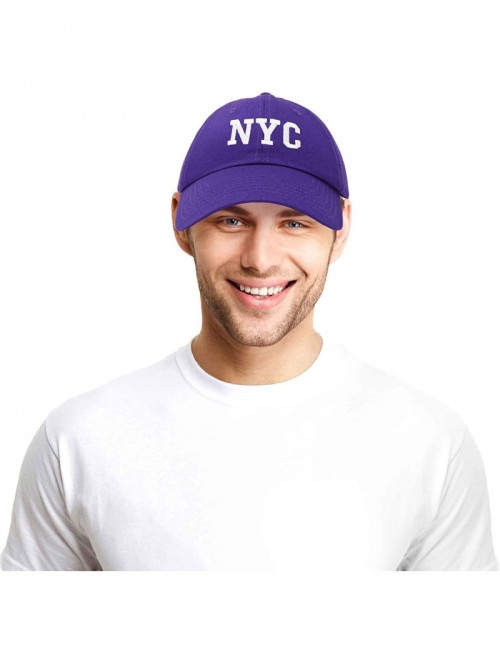 Baseball Caps NY Baseball Cap NY Hat New York City Cotton Twill Dad Hat - Purple - CM18M7X83NH $15.37