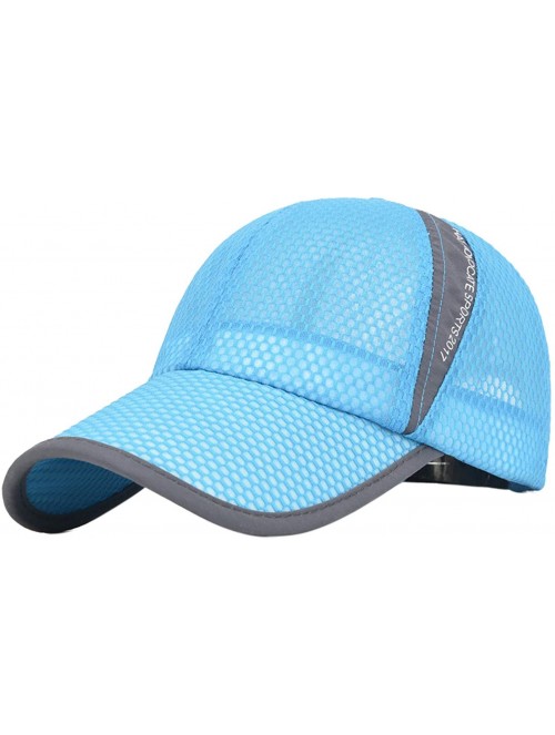 Baseball Caps Men's Summer Outdoor Sport Baseball Cap Mesh Hat Running Visor Sun Caps - Lake Blue-2 - CQ18RRCA9ZT $16.99