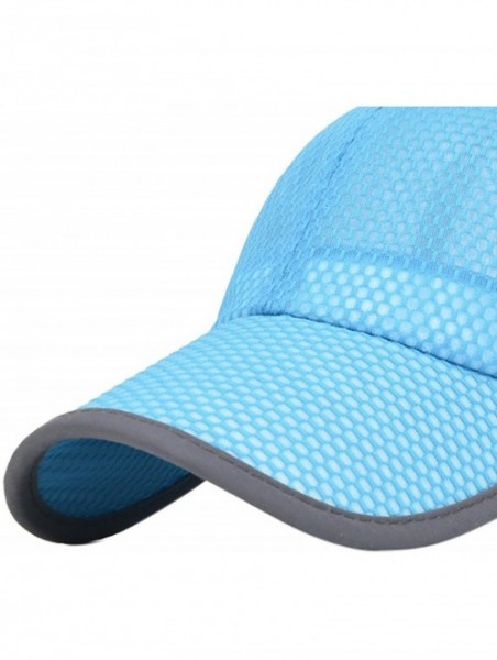 Baseball Caps Men's Summer Outdoor Sport Baseball Cap Mesh Hat Running Visor Sun Caps - Lake Blue-2 - CQ18RRCA9ZT $16.99