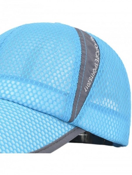 Baseball Caps Men's Summer Outdoor Sport Baseball Cap Mesh Hat Running Visor Sun Caps - Lake Blue-2 - CQ18RRCA9ZT $16.99