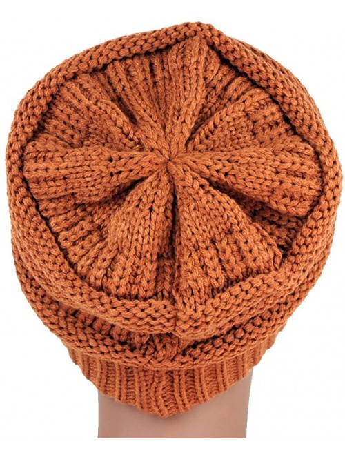 Skullies & Beanies Unisex Trendy Warm Chunky Soft Stretch Cable Knit Slouchy Beanie Skully - CR11IKYELFF $13.85