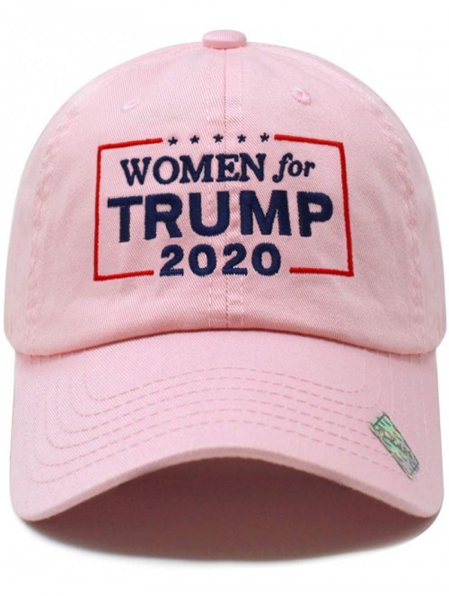 Baseball Caps Women for Trump 2020 Campaign Embroidered US Trump Hat Baseball Cap - Pc101 Light Pink - C7193NTACSL $15.25