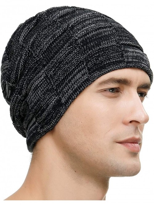 Skullies & Beanies Slouchy Beanie for Men Winter Hats for Guys Cool Beanies Mens Lined Knit Warm Thick Skully Stocking Binie ...