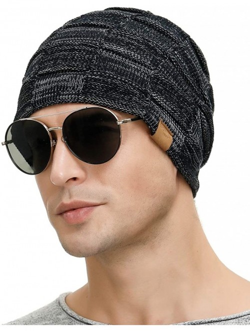 Skullies & Beanies Slouchy Beanie for Men Winter Hats for Guys Cool Beanies Mens Lined Knit Warm Thick Skully Stocking Binie ...