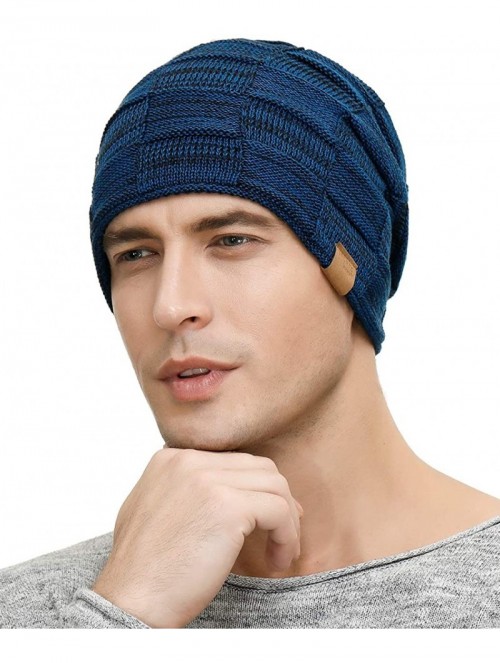 Skullies & Beanies Slouchy Beanie for Men Winter Hats for Guys Cool Beanies Mens Lined Knit Warm Thick Skully Stocking Binie ...