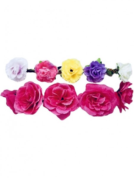 Headbands Sugar Skull Floral Headbands Set of 2 Black - C218HNARS05 $14.70